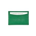 Goatskin Leather Slim Card Case Green