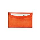 Goatskin Leather Slim Card Case Orange
