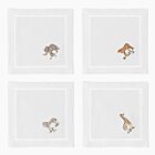 Henry Handwork Set/4 Cocktail Napkin African Animal