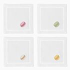 Henry Handwork Set/4 Cocktail Napkin Macarons