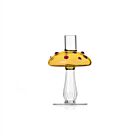 Ichendorf Alice Amber Mushroom with Red Dots Glass Candle Holder