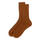Johnstons of Elgin Cashmere Blend Ribbed Socks Men Dark Camel (EU44)