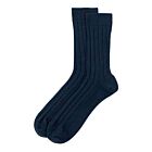 Johnstons of Elgin Cashmere Blend Ribbed Socks Men Heather Navy (EU44)
