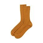 Johnstons of Elgin Cashmere Blend Ribbed Socks Men Ochre (EU42)
