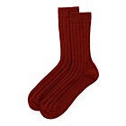 Johnstons of Elgin Cashmere Blend Ribbed Socks Men Oxblood (EU42)