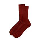 Johnstons of Elgin Cashmere Blend Ribbed Socks Men Oxblood (EU44)