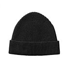Johnstons of Elgin Cashmere Ribbed Beanie Black