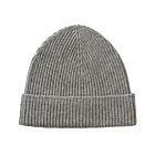 Johnstons of Elgin Cashmere Ribbed Beanie Light Grey