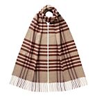 Johnstons of Elgin Cashmere Scarf Grid Check Blonde