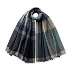 Johnstons of Elgin Cashmere Scarf Madras Check Blue