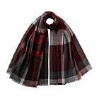 Johnstons of Elgin Cashmere Scarf Madras Check Red