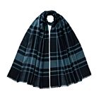 Johnstons of Elgin Merino Wool Scarf Twill Check Navy