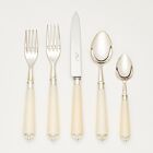 French Flatware Julia Faux Ivory Silver Plate 5-Piece Setting