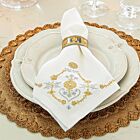 Juliska Heidi Embroidered Napkin Gold & Silver