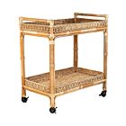 Juliska Rattan Whitewash Bar Cart