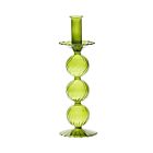 Kim Seybert Glass Iris Olive Candle Holder
