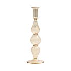 Kim Seybert Glass Candle Holder Ripple Champagne