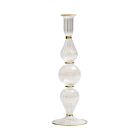 Kim Seybert Glass Candle Holder Ripple Clear