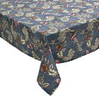 Kim Seybert Paisley Vine Blue & Gray Tablecloth 54x126"