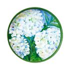 Lacquer Round Tray White Hydrangeas