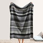 Lands Downunder Lambswool Throw Milano Stripe Black