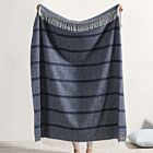Lands Downunder Montauk Stripe Navy Herringbone Throw