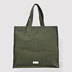 Les Pensionnaires Caper Green Cotton Canvas Tote Bag Large