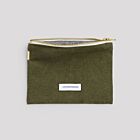 Les Pensionnaires Caper Green Cotton Canvas Pouch Small