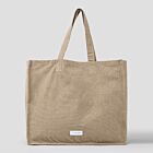 Les Pensionnaires Sand Beige Cotton Canvas Tote Bag Large