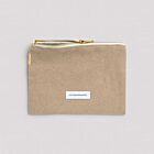 Les Pensionnaires Sand Beige Cotton Canvas Pouch Small
