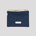 Les Pensionnaires Storm Blue Cotton Canvas Pouch Small