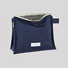 Les Pensionnaires Storm Blue Cotton Canvas Toiletry Bag