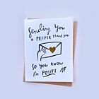 Letterpress Polite Af Gold Foil Thank You Card