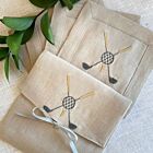 Linen Cocktail Napkin Set/4 Golf