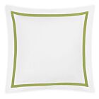 Matouk Lowell White & Grass Euro Sham - 27x27"/3"Flange