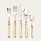 French Flatware Marbella Light Horn Silver Plate 5-Piece Setting