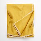 Biella Whipstitch Safran & Bianco Cashmere Throw 