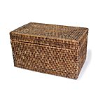 Matahari Antique Brown Storage Basket with Lid
