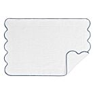 Matouk Bath Mat Cairo Scallop Navy Stripe 24x36"