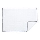 Matouk Bath Mat Cairo White & Navy 24x36"