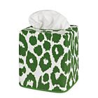 Matouk Tissue Box Cover Iconic Leopard Green