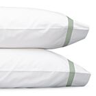 Matouk Lowell White & Celadon King Pillowcase/Pair - 21x41"