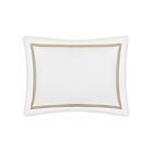 Matouk Lowell White & Champagne Boudoir Sham - 12x16"/3"Flange