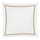 Matouk Lowell White & Champagne Euro Sham - 27x27"/3"Flange