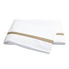 Matouk Lowell White & Champagne King Flat Sheet - 114x112"