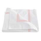 Matouk Lowell White & Pink Queen/Full Duvet Cover - 90x96"/4"Flange