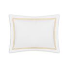Matouk Lowell White & Sand Standard Sham - 21x27"/3"Flange