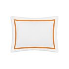 Matouk Lowell White & Tangerine Boudoir Sham - 12x16"/3"Flange