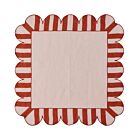  Misette Jardin Scalloped Napkin Red & Dark