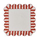  Misette Jardin Scalloped Napkin Red & Natural